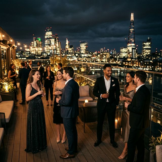 Exclusive rooftop networking event